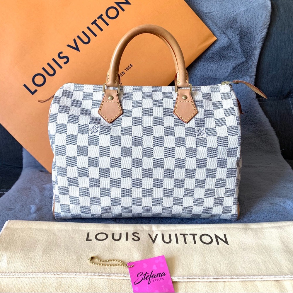 Louis Vuitton Speedy 30 Damier Azur Satchel Bag - Picture 2 of 16